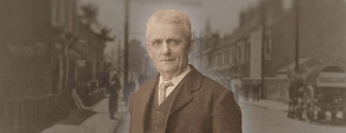 John Campton, superimposed over a photo of Woodville High Street