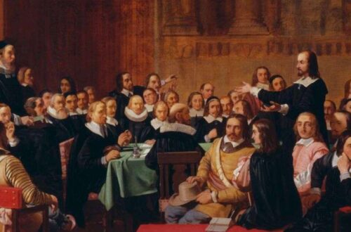 A meeting of seventeenth century gentlemen