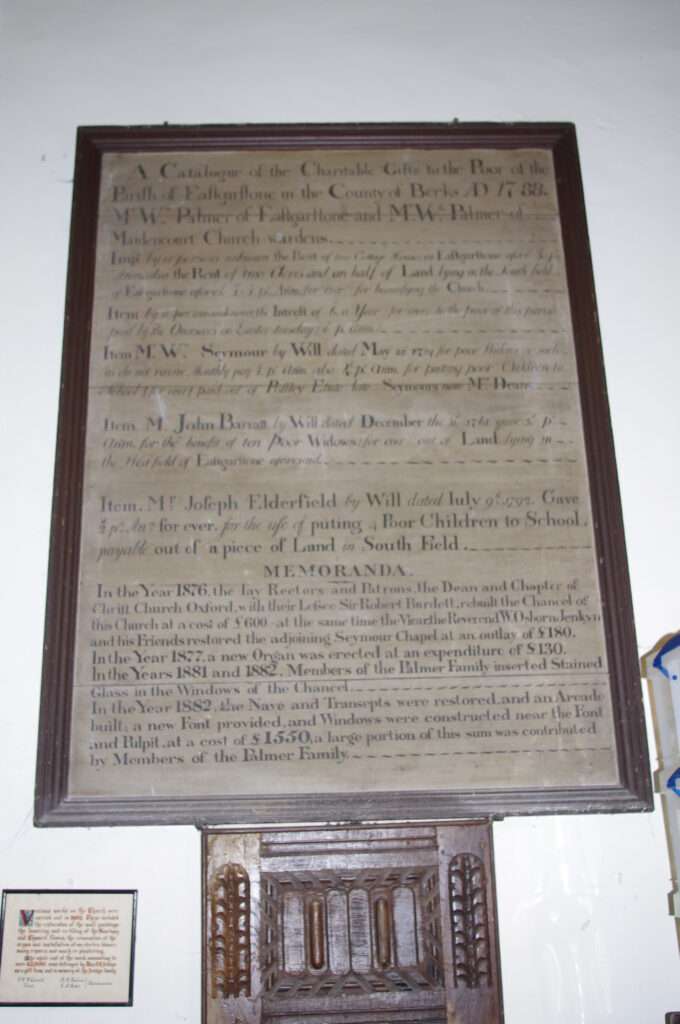 The plaque in All Saints Church.